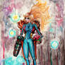 Samus Aran in aqueous surrealism