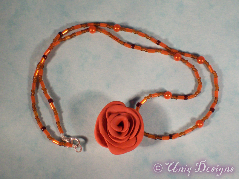 Orange Rose pendant