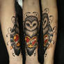 Owl tattoo heart II