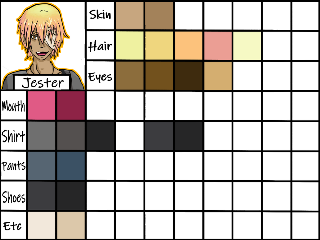 Jester Color Themes Jester Color Chart by Cafe-Art on DeviantArt