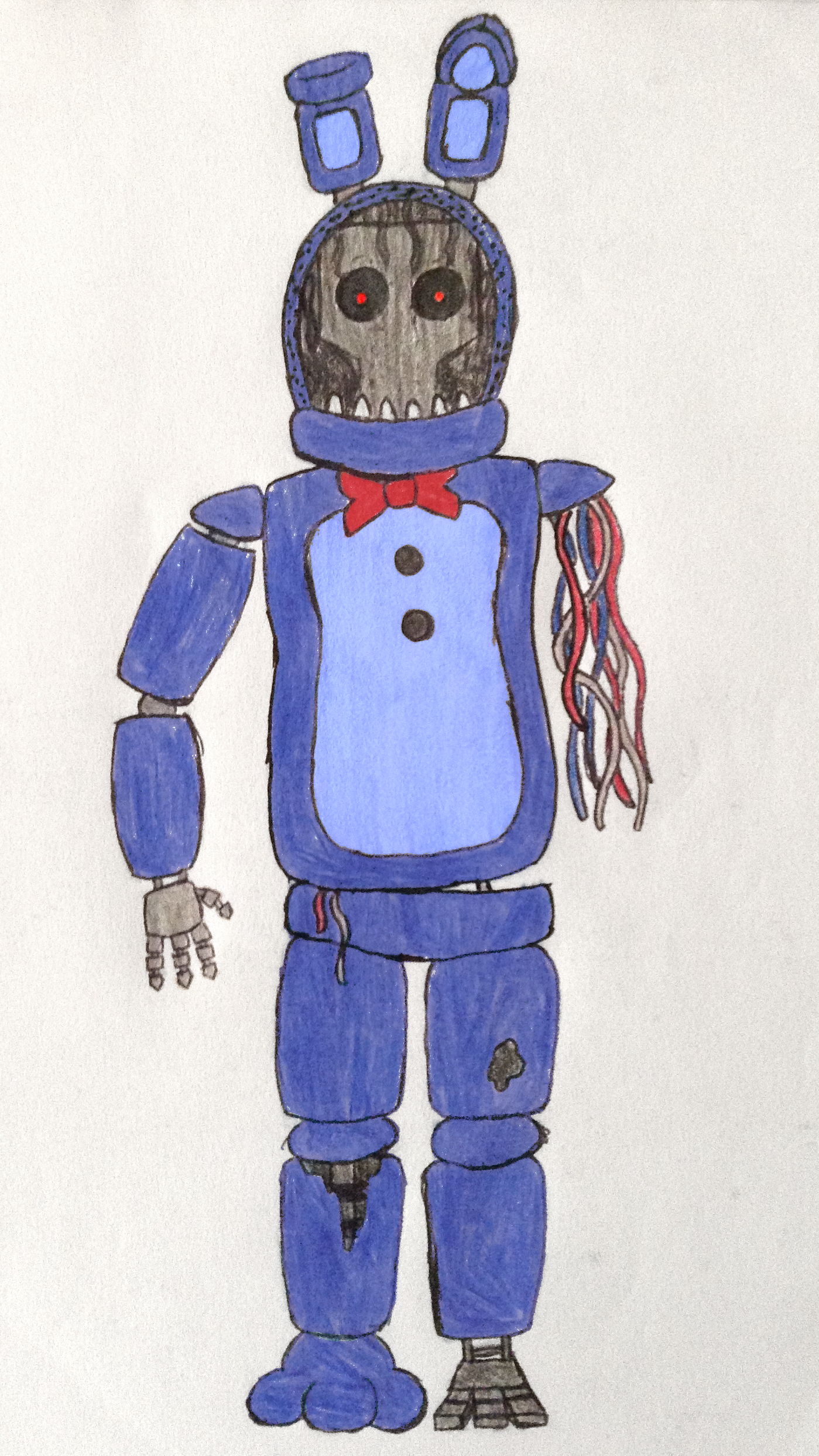 How To Draw Bonnie Easy - A quick Nightmare Withered Bonnie drawing.