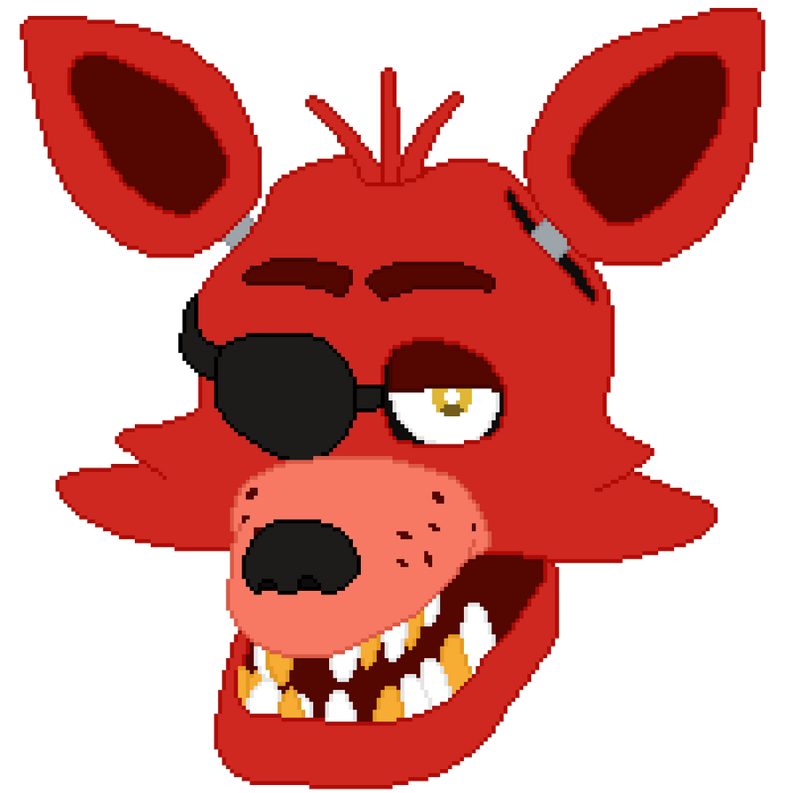 Foxy head (pixel art) by crazycreeper529 on DeviantArt