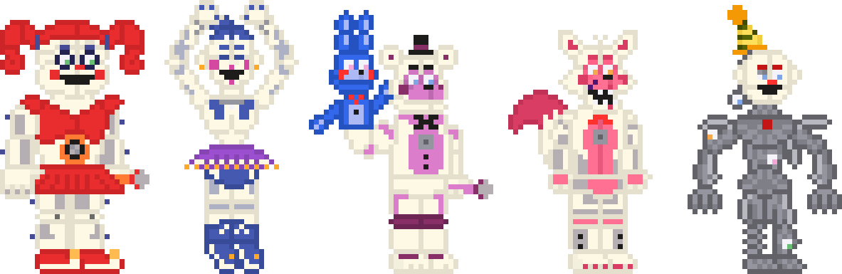 Fnaf5 SL Animatronics 8-bit (2part) by 133alexander on DeviantArt