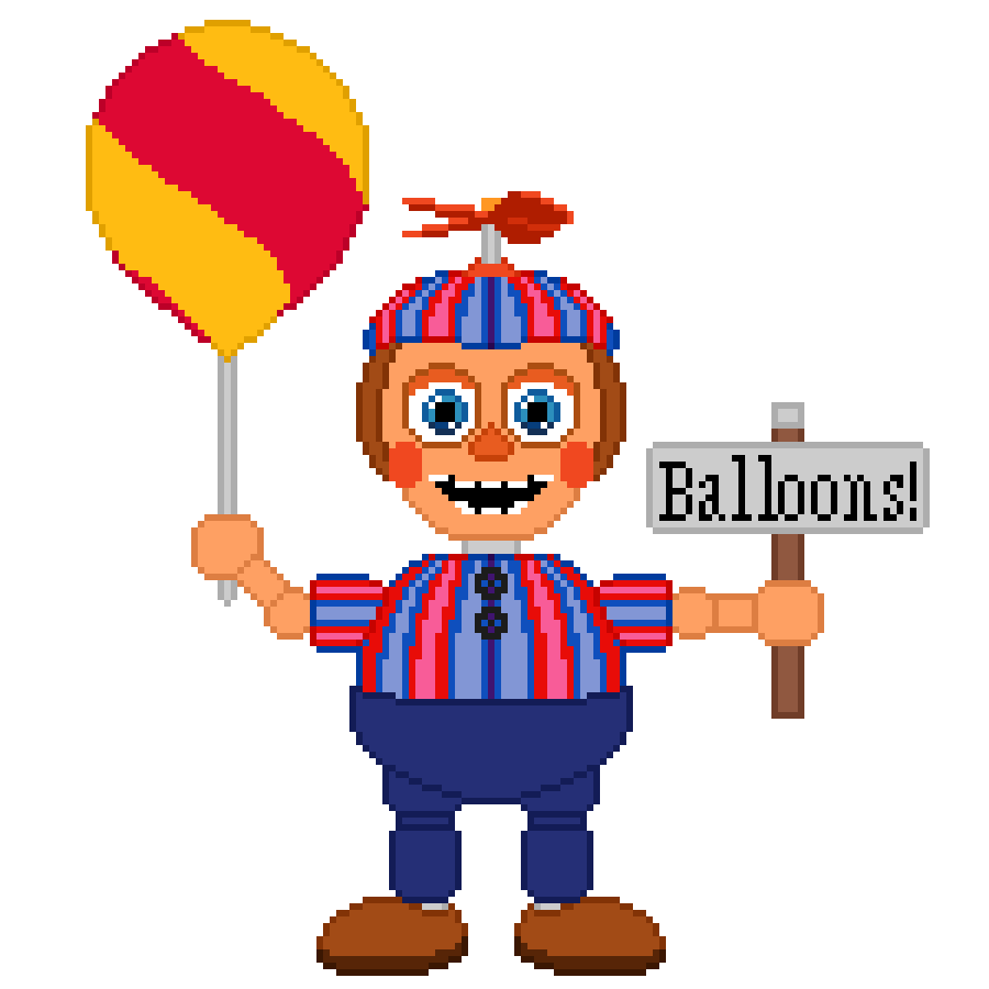 Eight bit balloon boy fnaf 3 minigame pixel art