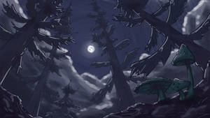 Animation Background - Da Spooky Forest at Night