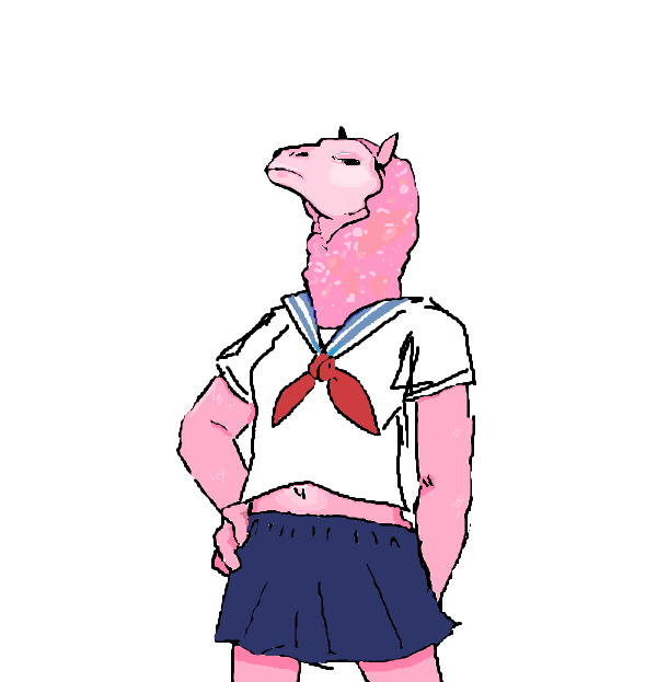 Alpaca schoolgirl