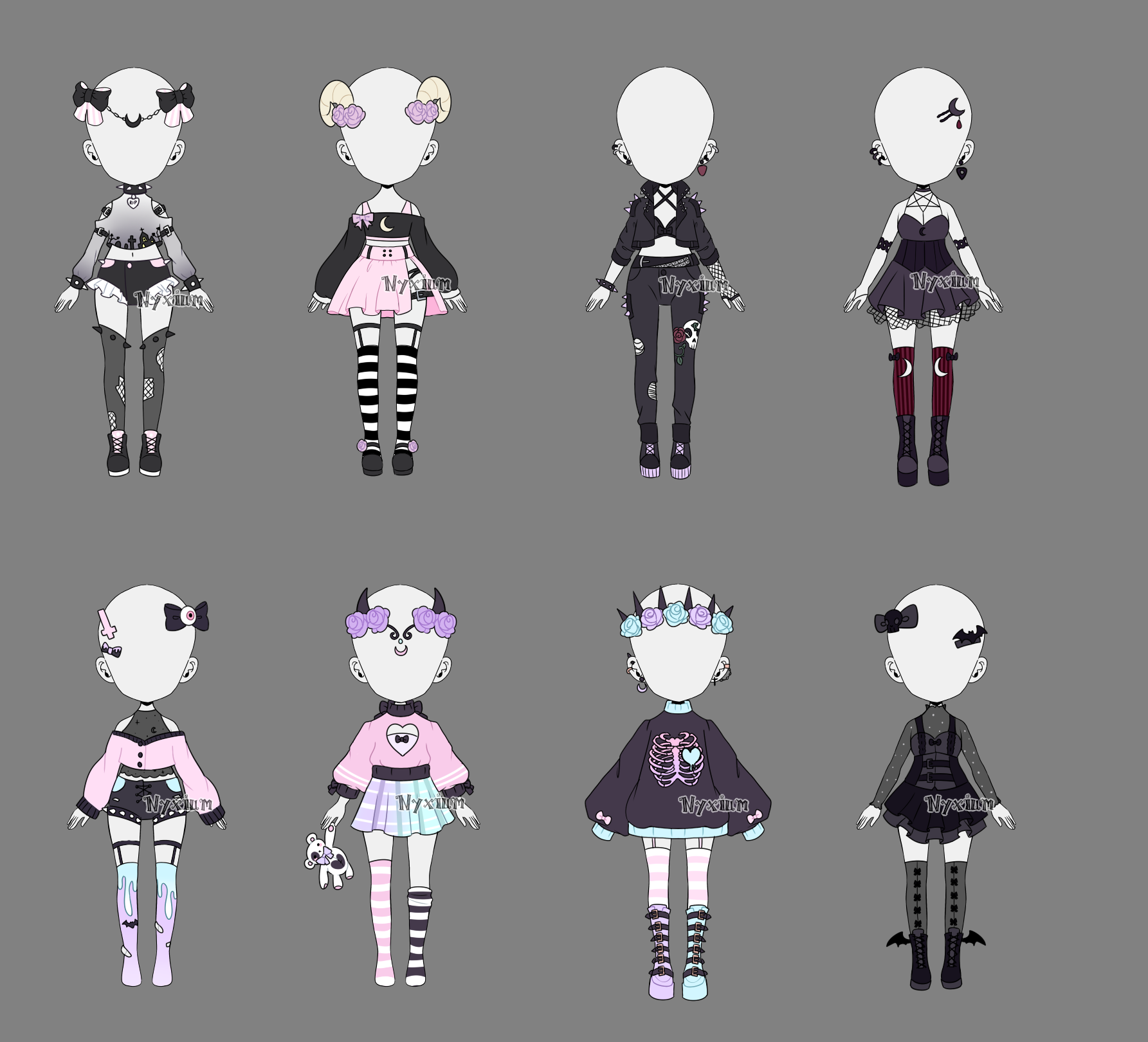 Pastel Goth Outfit Vol 02 BabyBat Collection 3D Model 