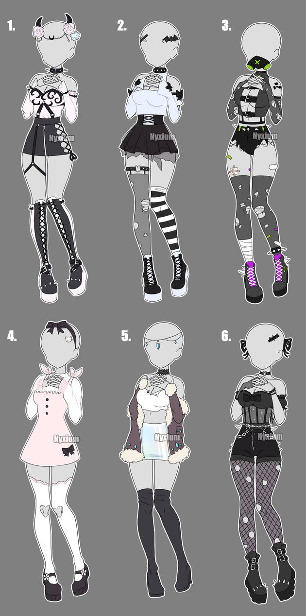 [CLOSED] Auction Outfit batch 6 by Nyxium on DeviantArt