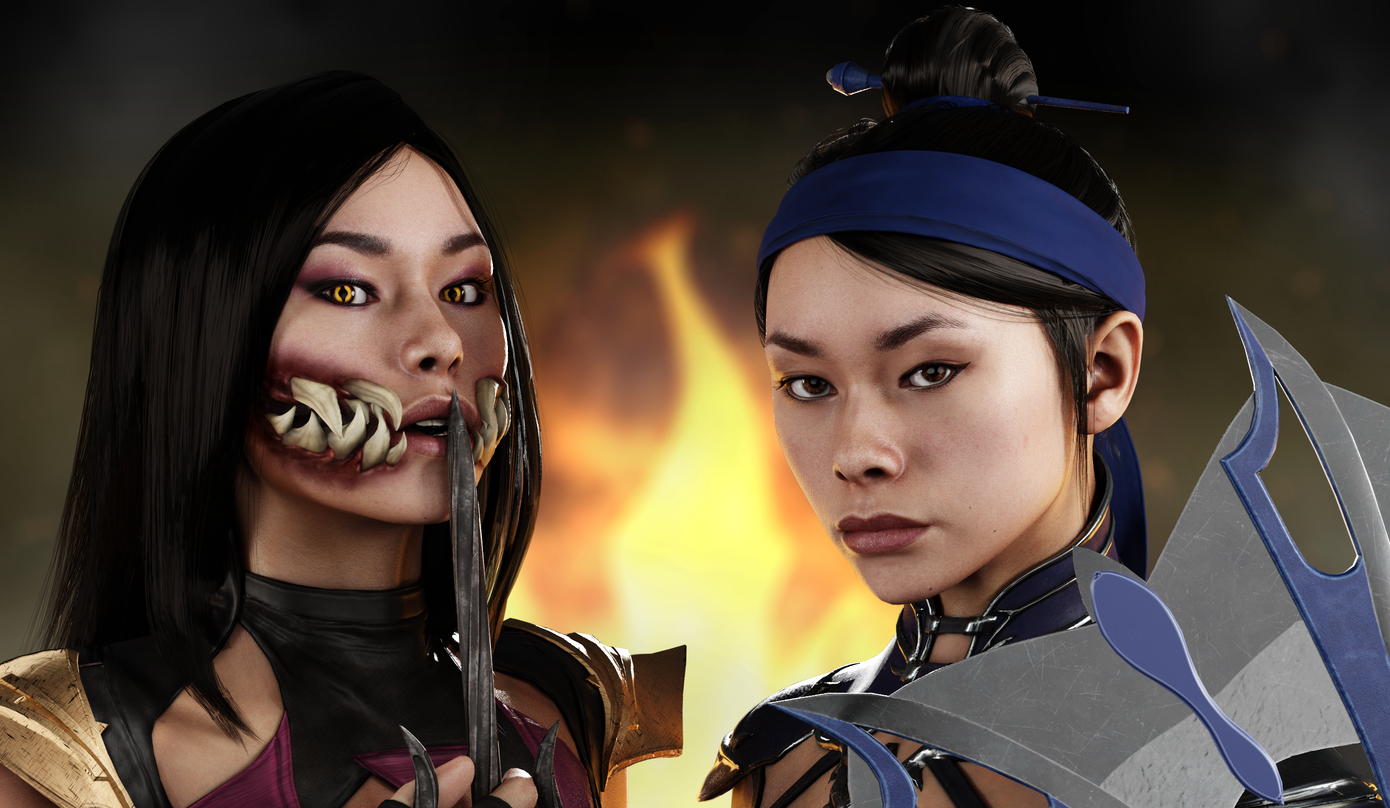 mortal kombat mileena and kitana