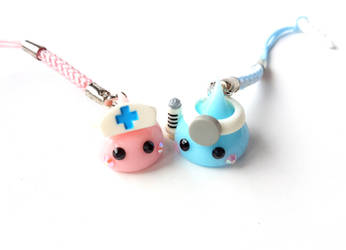 Hoppe chan Doctor and Nurse cute phone charm set