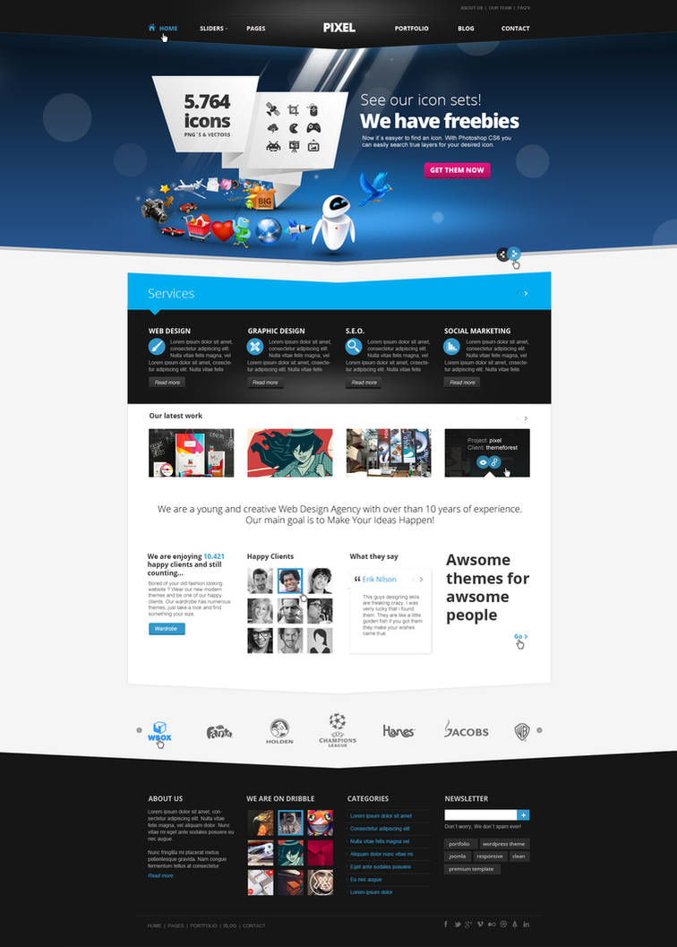 Pixel Studio - Premium Website Template - Light by DaJyDesigns
