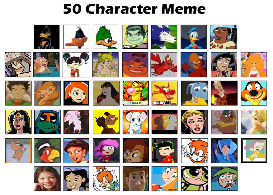 50 Favorite Character MEME by catdragon4 on DeviantArt
