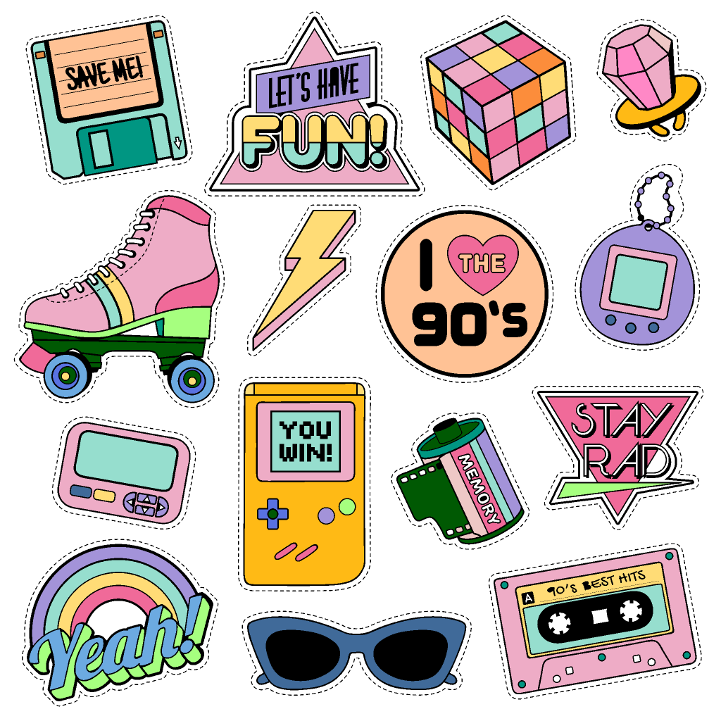90's Style Stickers. by catdragon4 on DeviantArt