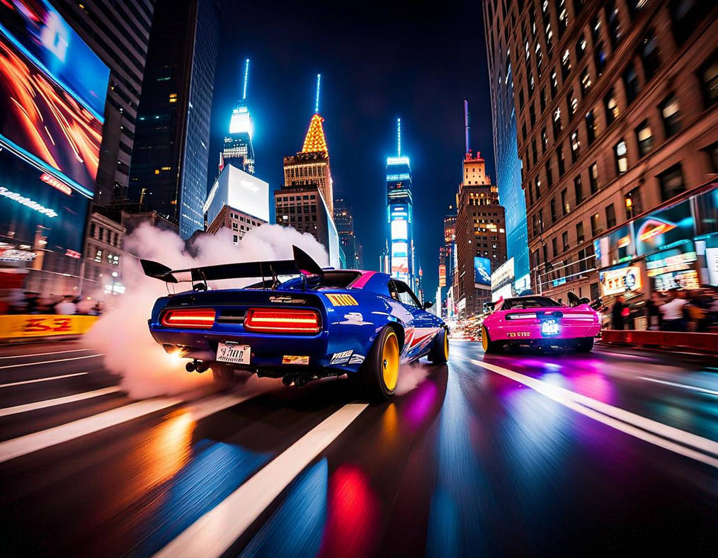 High With Cars Racing Create a dynamic image of high-speed car racing th by jackcotlevsk on ...