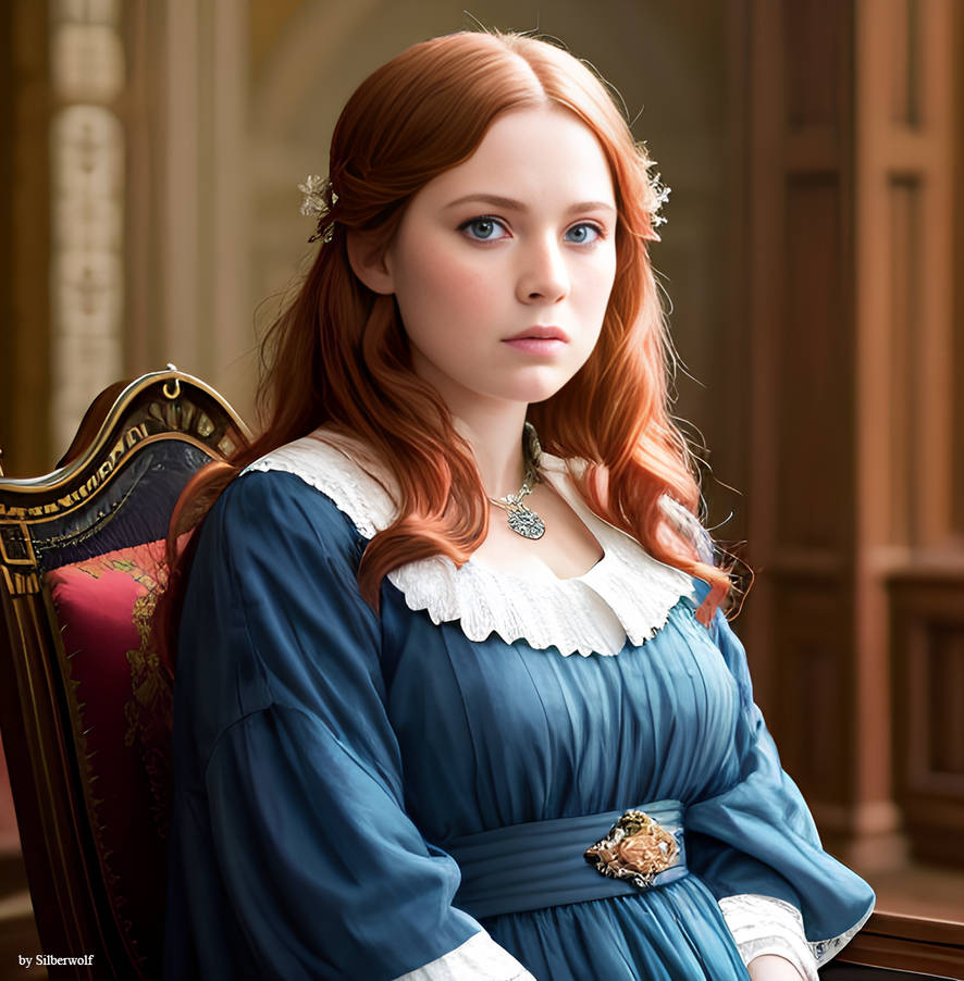 Noble young Lady with red hair on throne by Silberwolf84 on DeviantArt