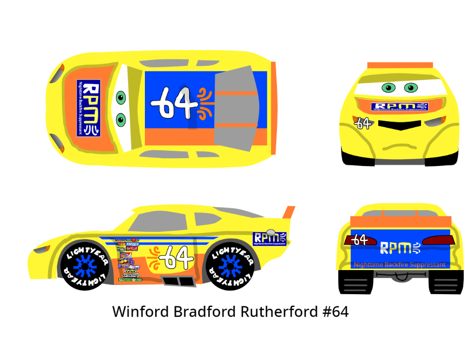 Cars 1 Racer Winford Bradford Rutherford by McSpeedster2000 on