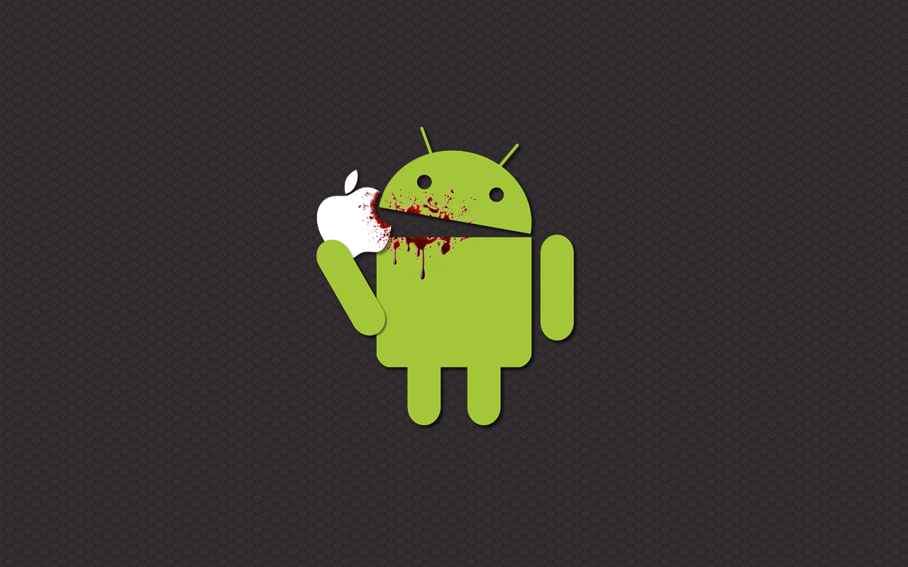 Android Eating Apple 1280x800