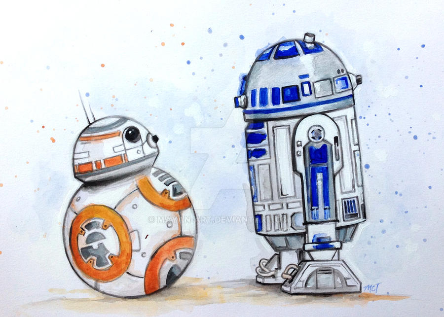 R2-D2 Meets BB-8 by mayan-art on DeviantArt