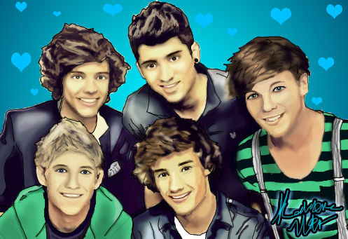One Direction Digital Portrait by XxKewonaWolfxX on DeviantArt