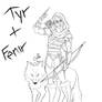 Tyr and Fenir Sketch