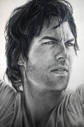 Ian somerhalder with charcoal pencils