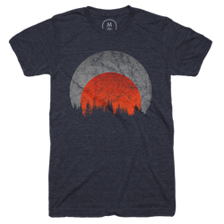 Sunset over the forest - t-shirt design