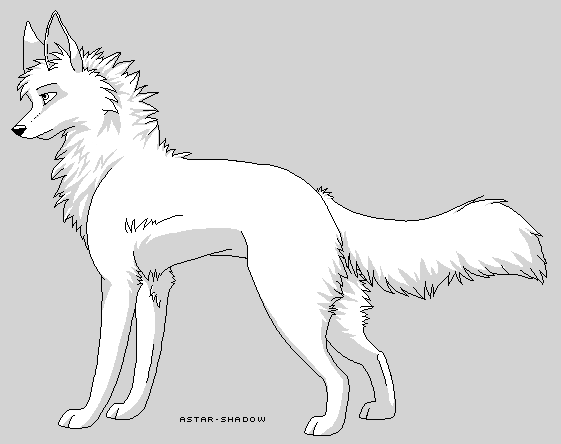 Fox-wolf lineart