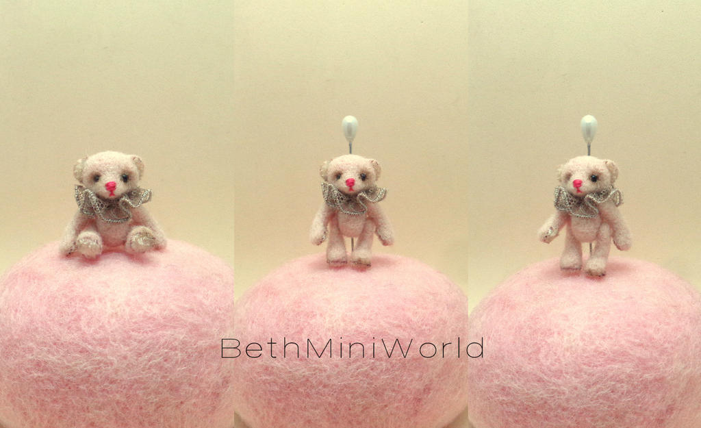 Dollhouse micro jointed teddy bear - ooak