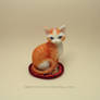 Needle felted orange baby cat miniature