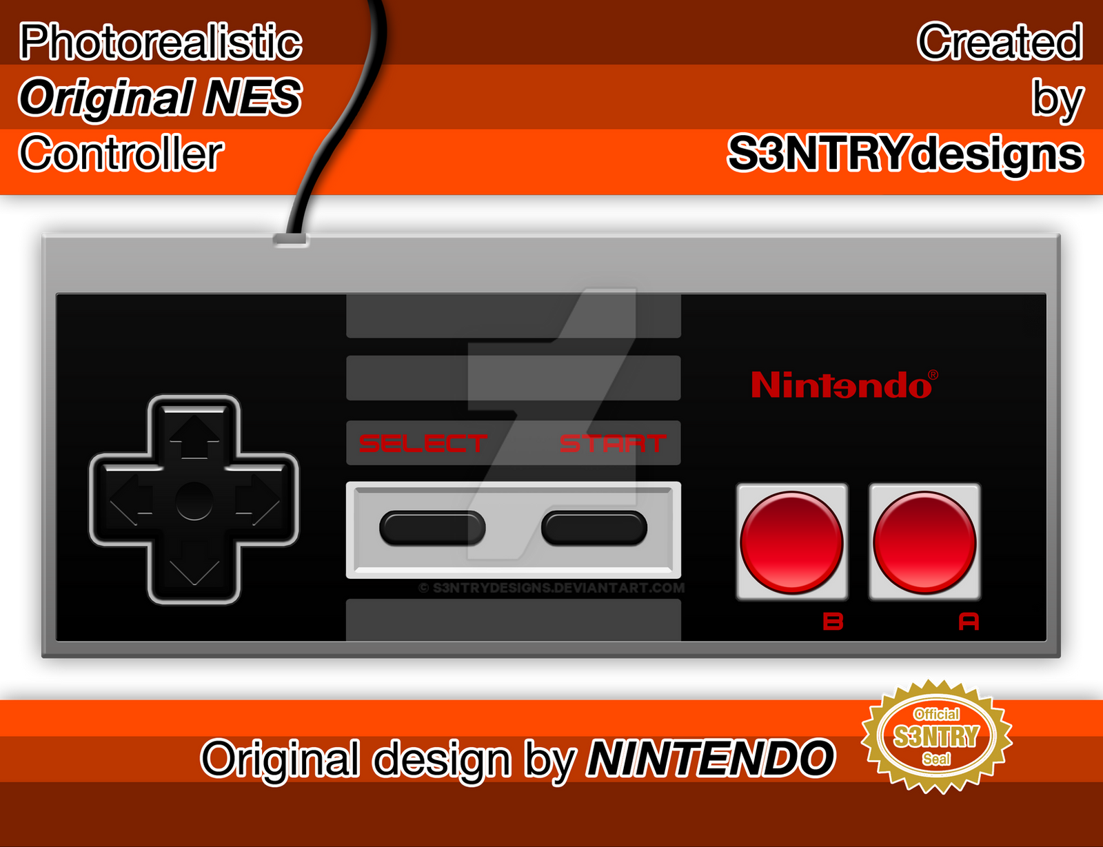 Photorealistic Original NES Controller by S3NTRYdesigns on DeviantArt