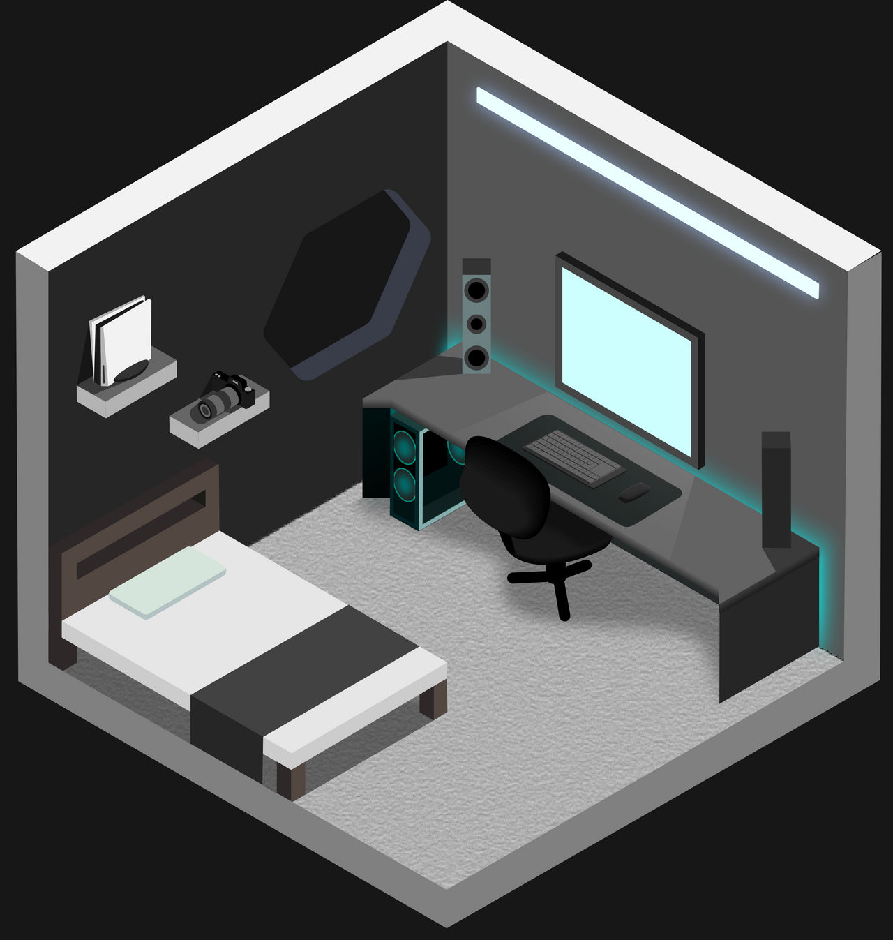 Gamer Room Draw How To Draw A Gaming Room