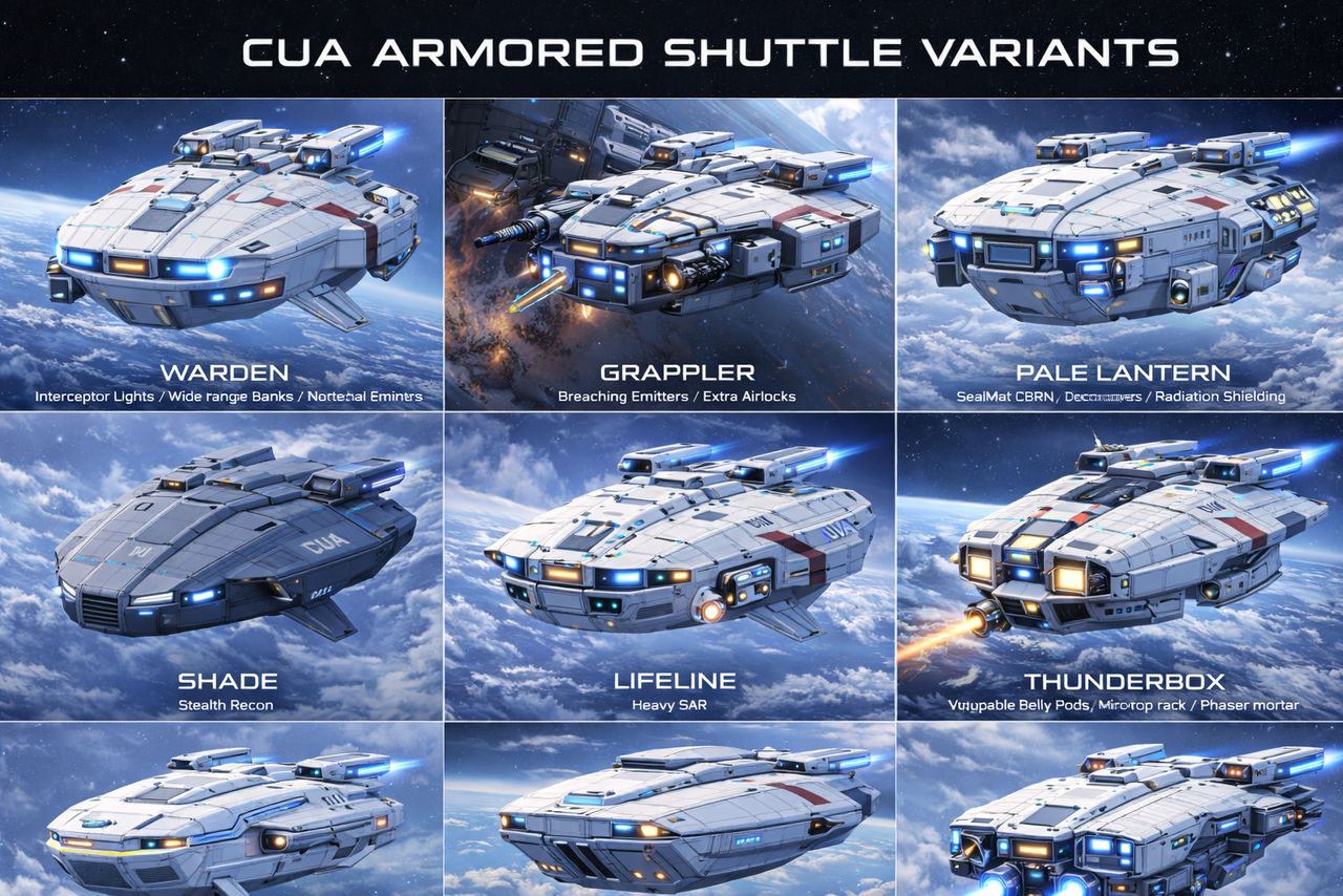 Shuttle Variants Armoured Shuttle Variants by Asfterh on DeviantArt