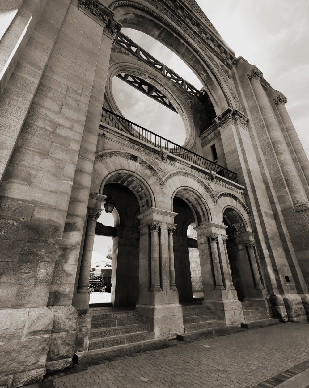 Saint Boniface Cathedral 4 Picture Panorama BW