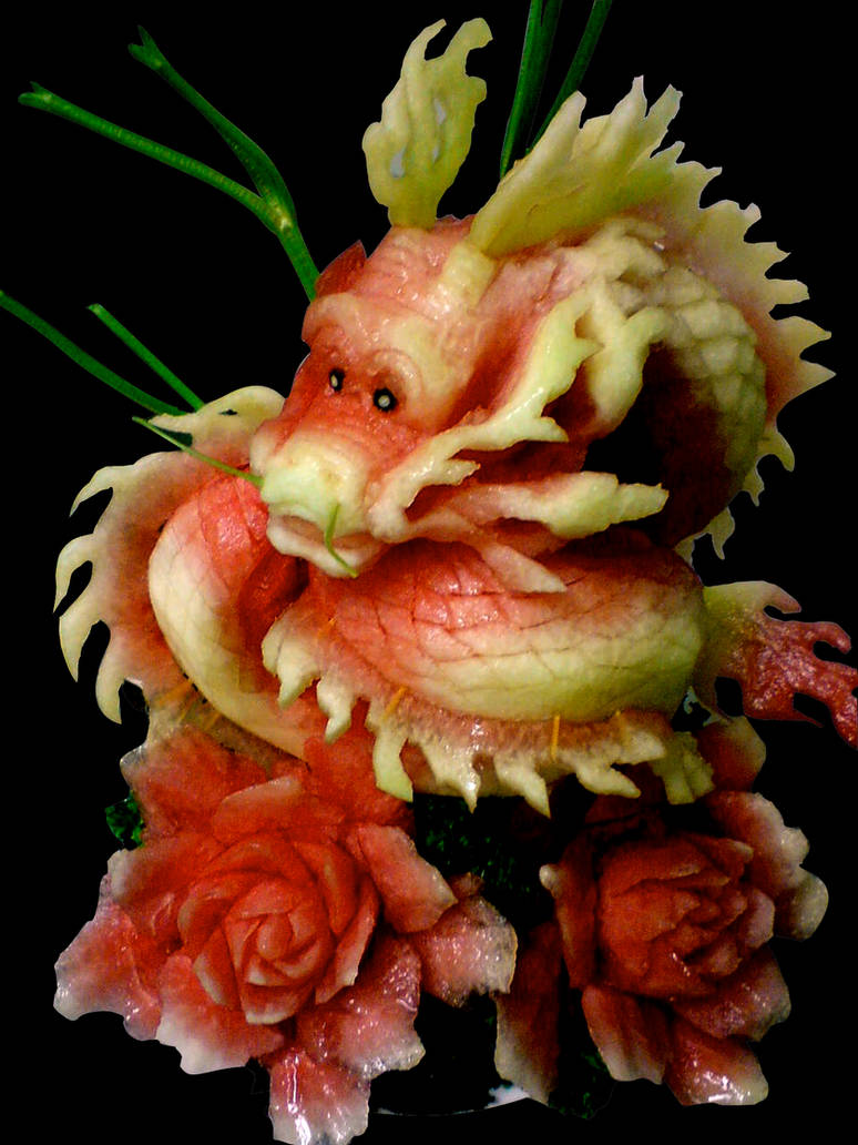 Fruit Carving Dragon by carvingnations