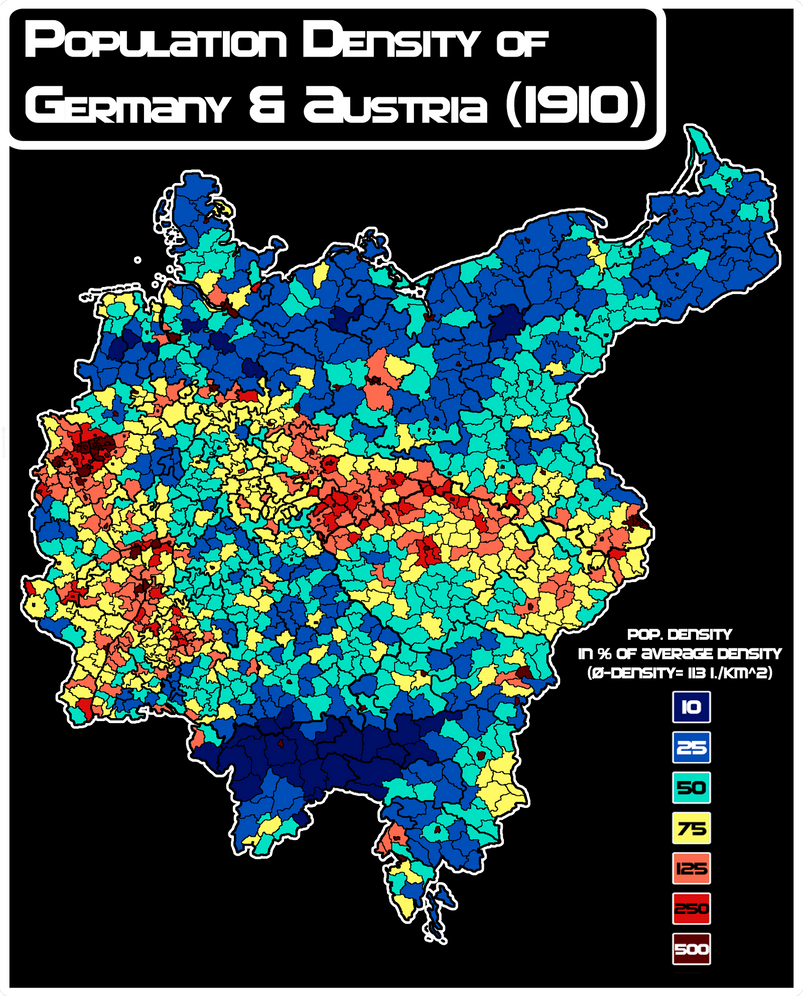 Germany Pop Pop. Density of Germany and Austria 1910 (Alt.) by Robeatnix on DeviantArt
