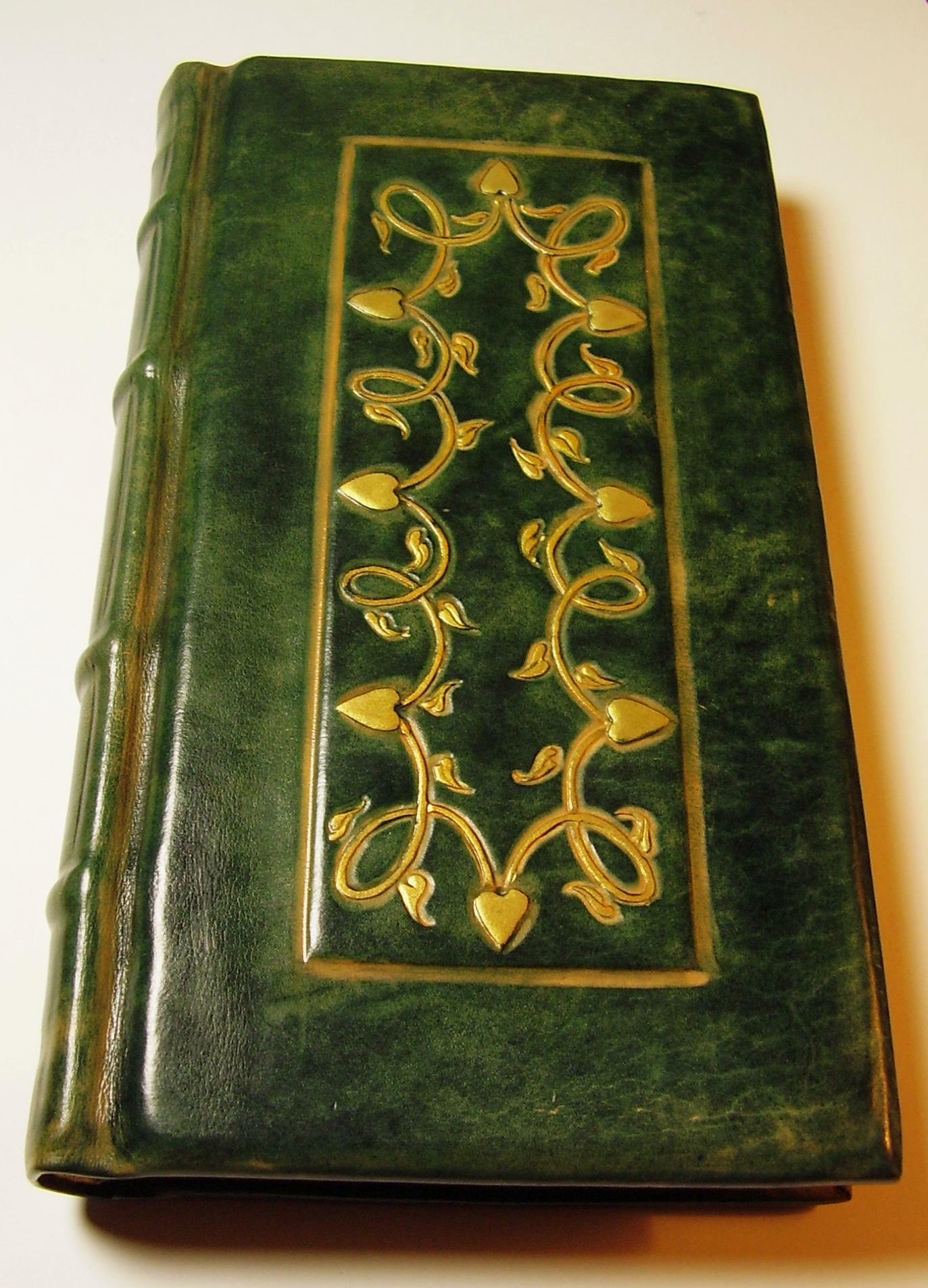 Large Green Leather Guestbook