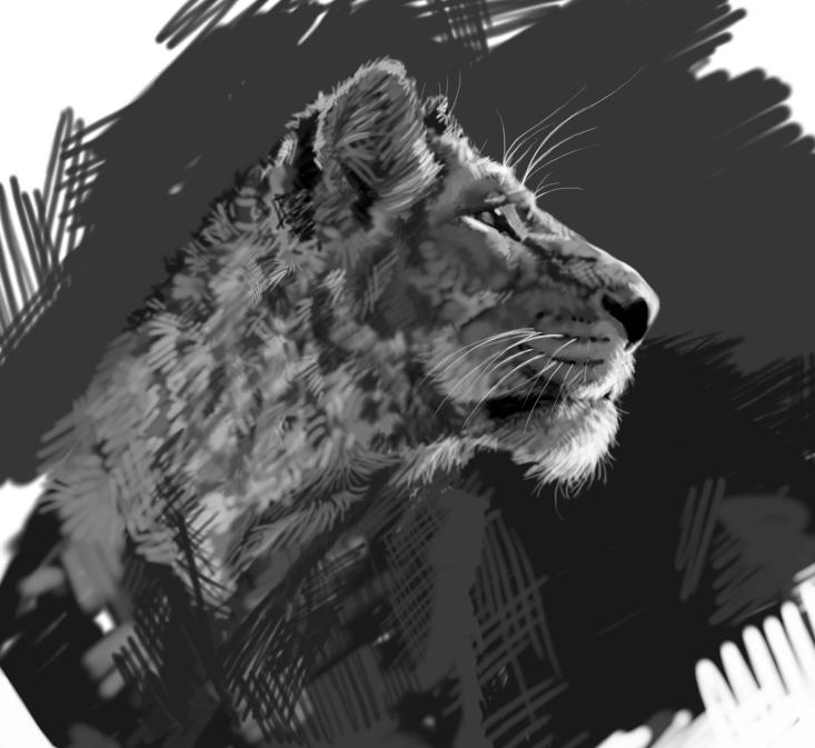 Lion Greyscale