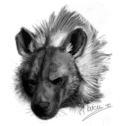 Brown Hyena Greyscale