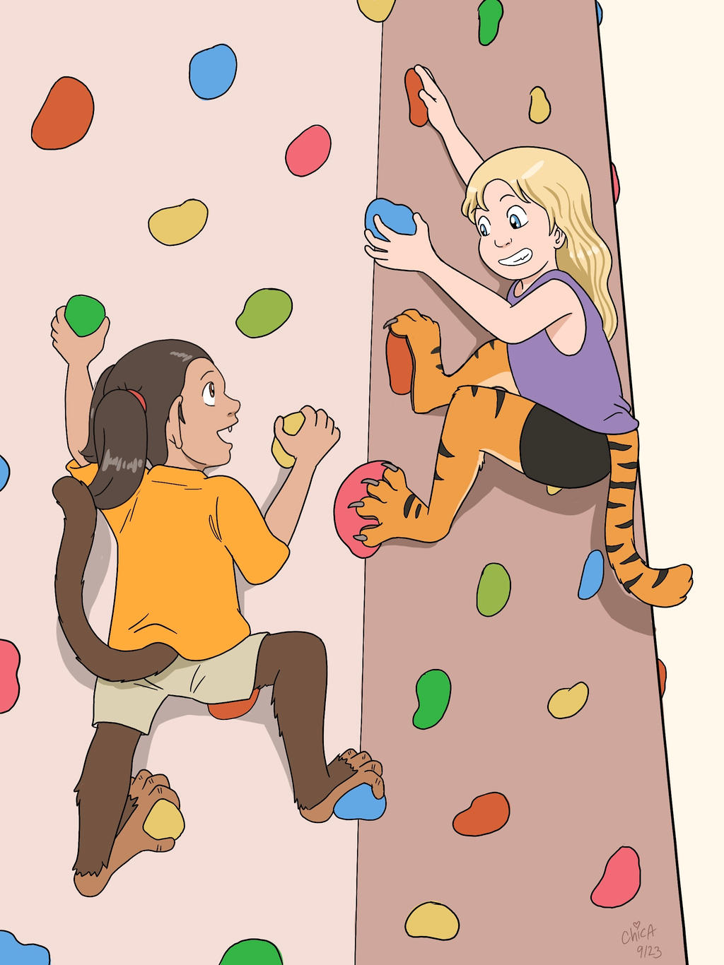 Climbing Fun by Chica by Curious4ever on DeviantArt
