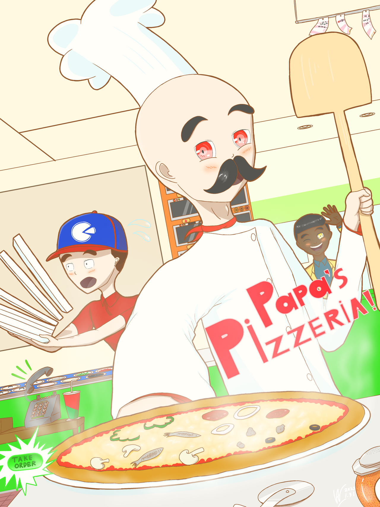 Papa's Pizzeria workers by DragonArtz01 on DeviantArt