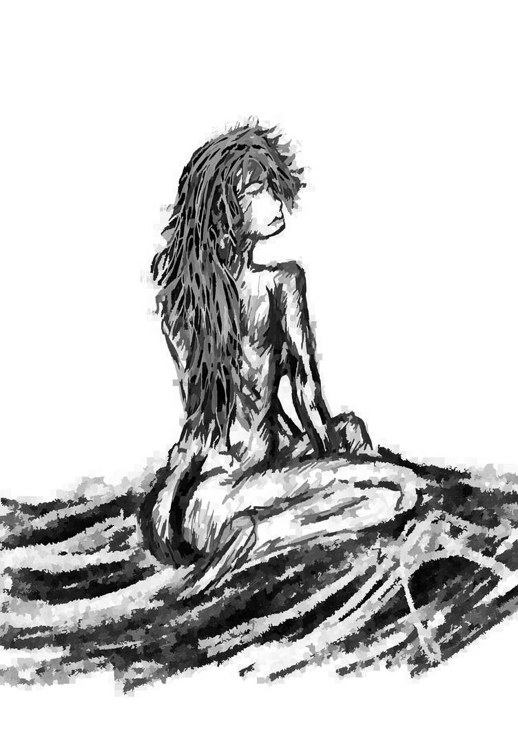 nu, nue, etudedenu, sketch, , nude, nudity, woman, sensual, art, drawing, painting, dessin, sensuel, dos, muscledorsaux, muscle, femme, painting, digitalart, gimp, cheveux, blackandwhite