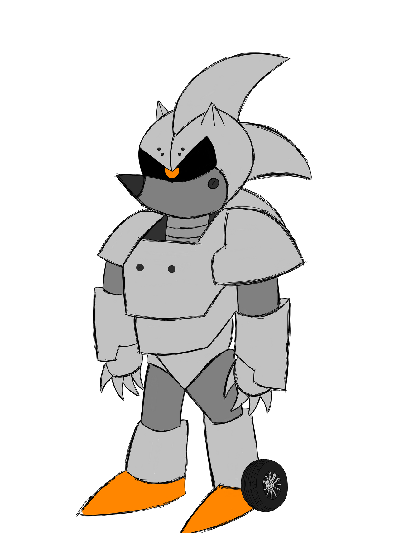 Drawing of Silver / Mecha / Robo / Metal Sonic V1 by X-308 on DeviantArt