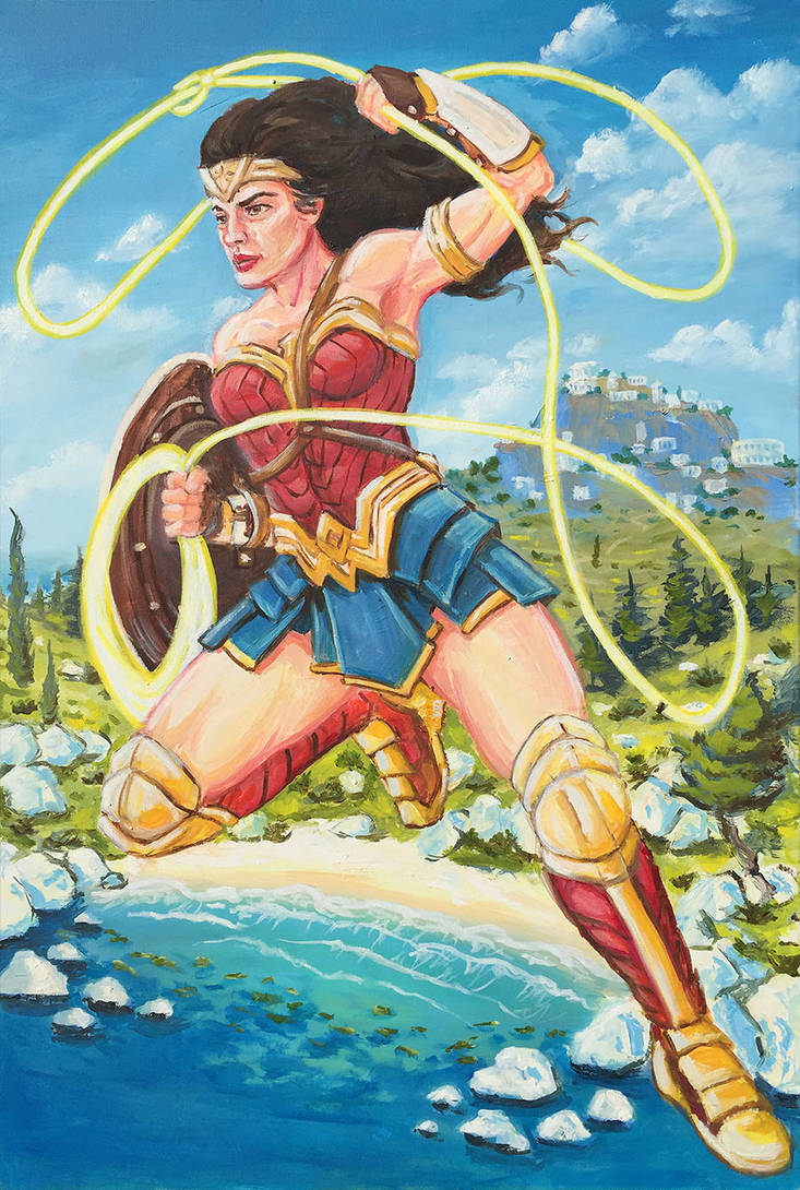 Wonder Woman Oil Painting