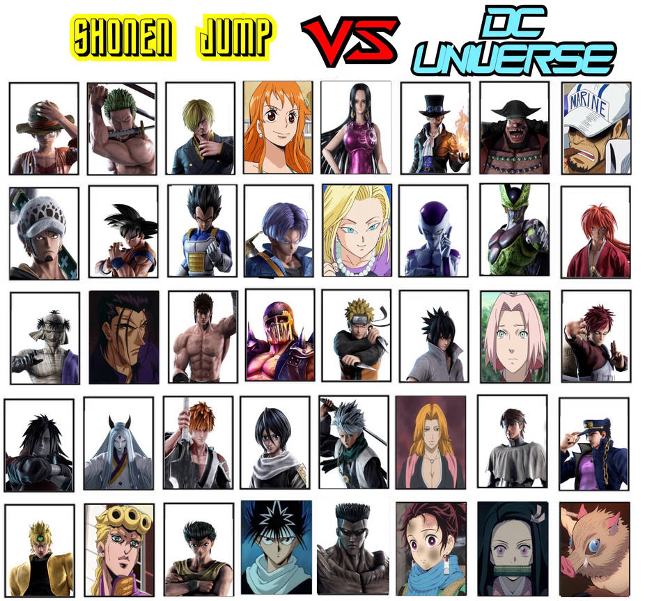 Shonen Jump vs DC Universe: Jump Side Roster by Makerboy10 on DeviantArt