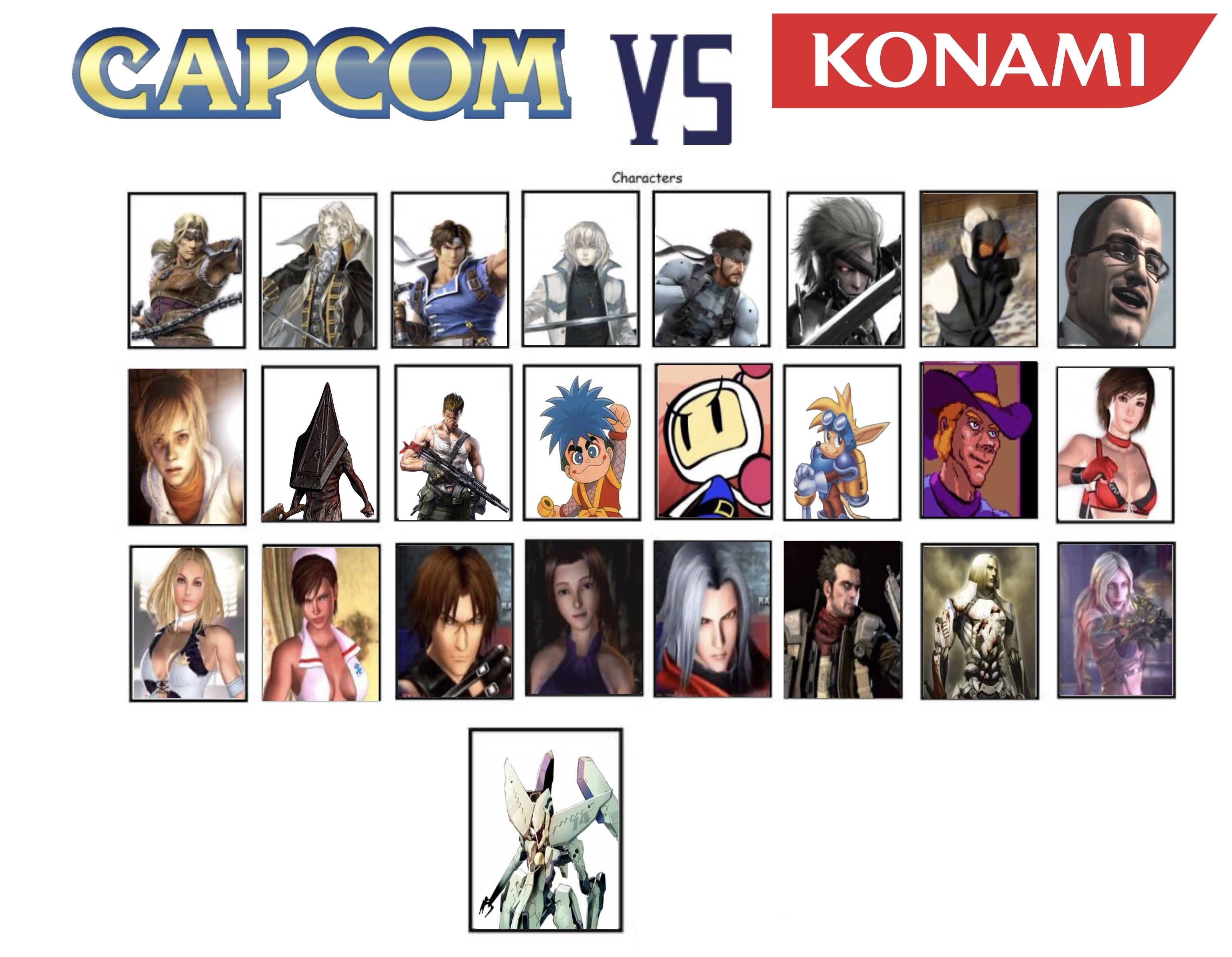 Capcom Vs Konami Roster Konami Side By Makerboy10 On DeviantArt