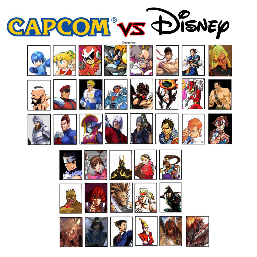 Capcom vs Disney Roster: Capcom by Makerboy10 on DeviantArt