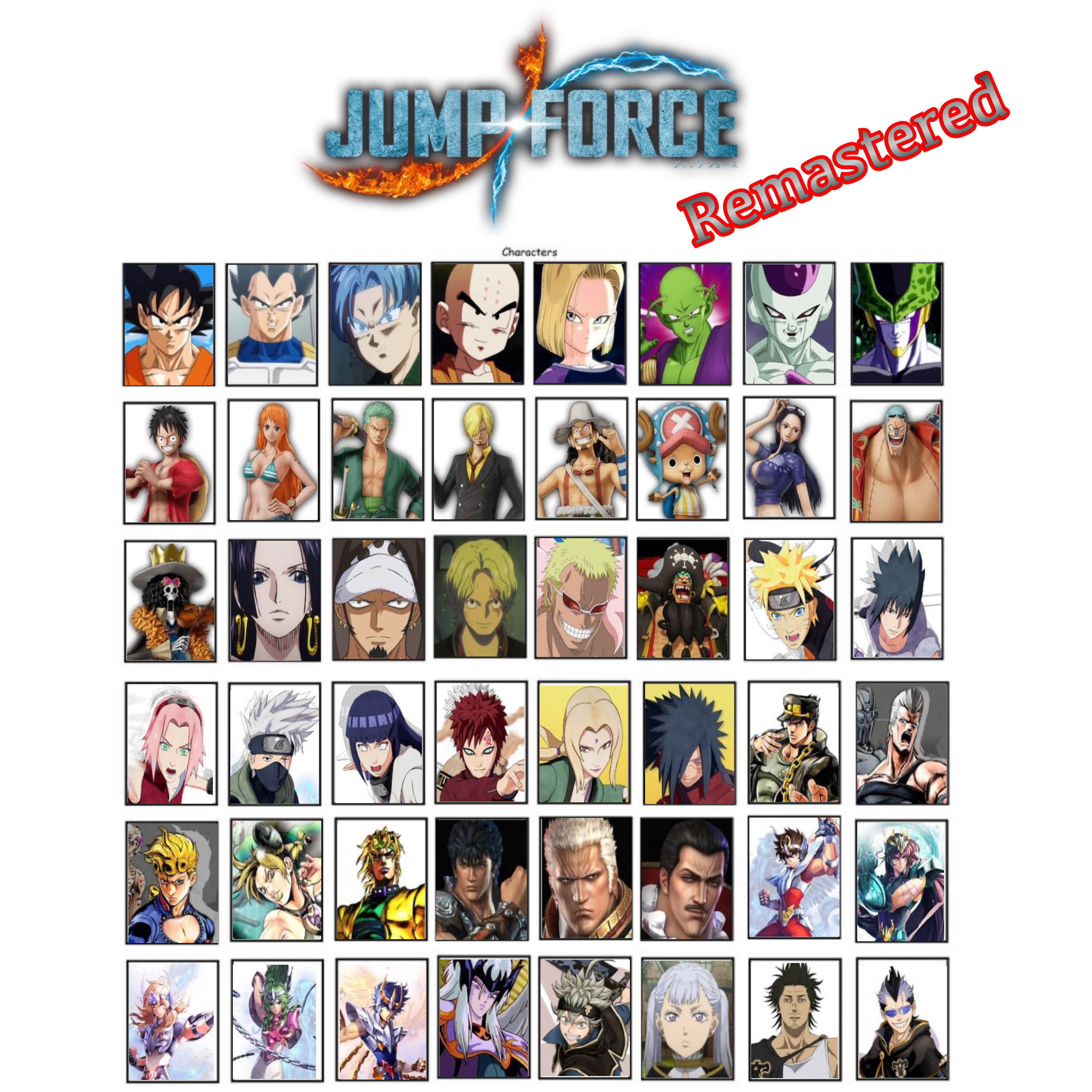 Jump Force Remastered Roster 1 by Makerboy10 on DeviantArt