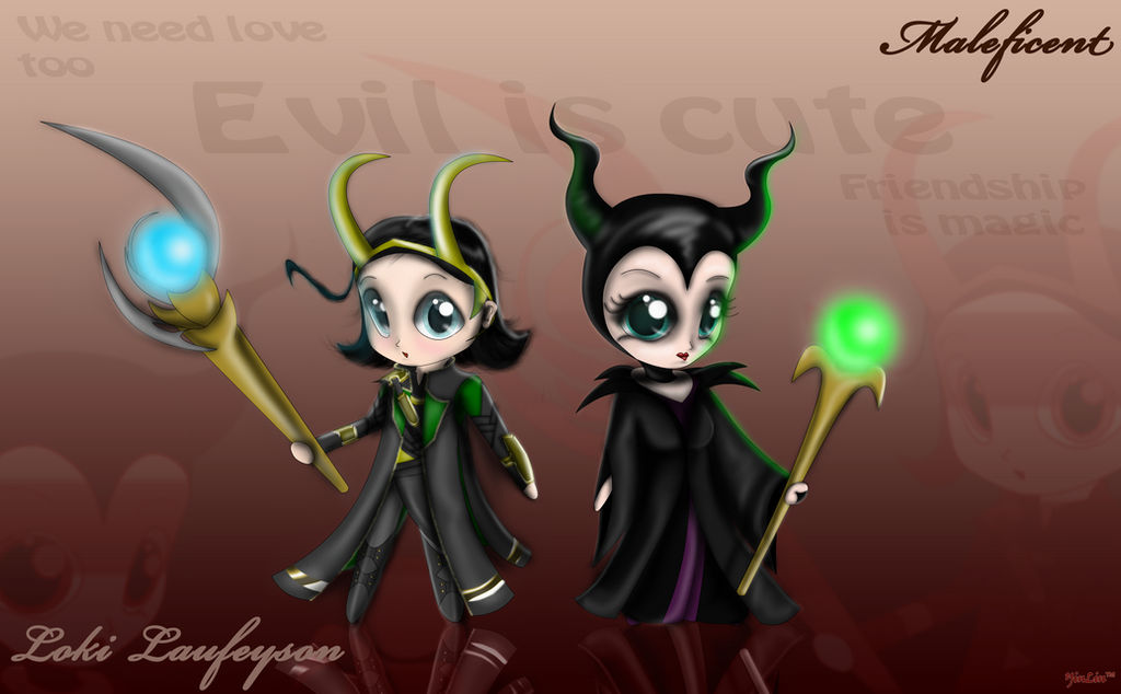 Loki and Maleficent chibi