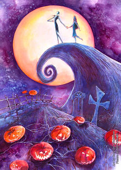 Nightmare Before Christmas - TIM BURTON Watercolor