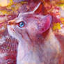 Shining Down On Me - CAT Watercolor Painting